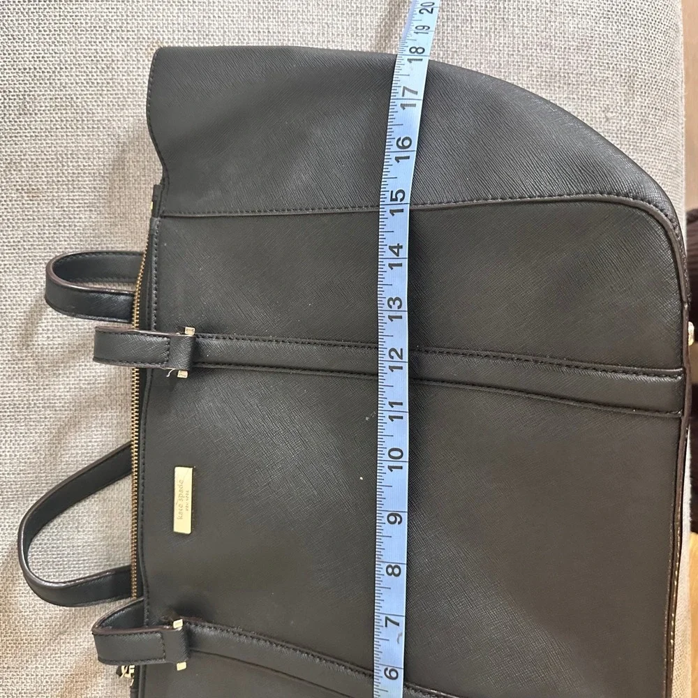 Kate Spade New York Black Saffiano Leather‎ Triple Compartment Tote Bag Large
